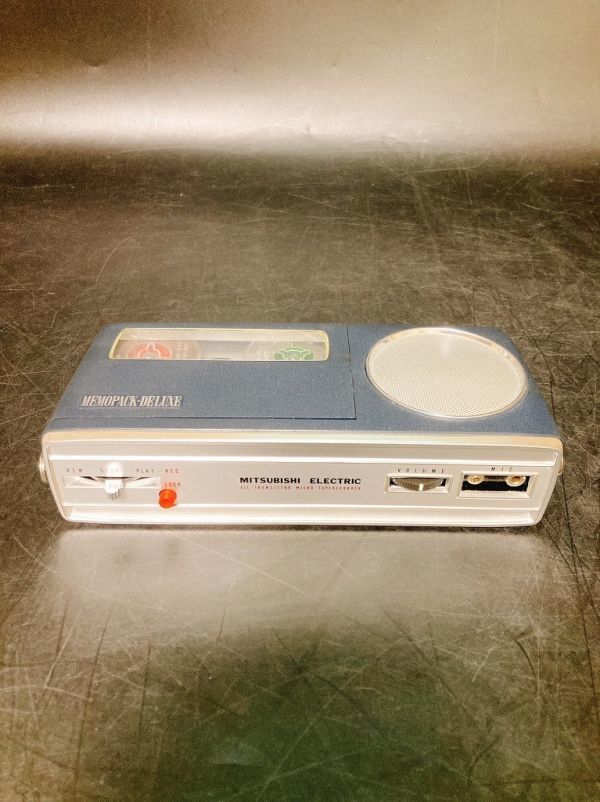 Re048-60　MITSUBISHI MEMOPACK-DELUXE 三菱 メモパック リールプレイヤー テープレコーダー コレクター レトロ 通電確認_画像2