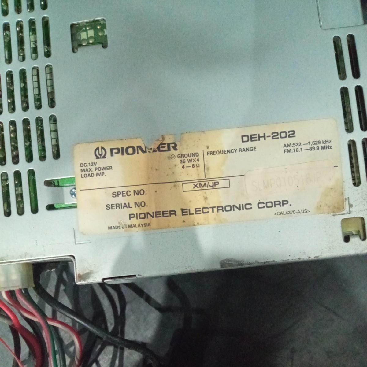 Carrozzeria Carozzeria PIONEER Pioneer DEH-202 работоспособность не проверялась Junk 