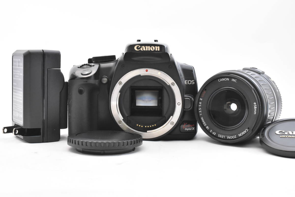 Canon キャノン Canon EOS Kiss Digital X ボディ Canon EF-S 18-55mm F3.5-5.6 II USM レンズ（t5140）_画像1