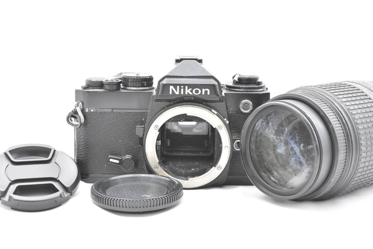 【動作不良ジャンク】ニコン Nikon FE フィルム一眼レフカメラ ボディ + AF-S DX NIKKOR 55-300mm F4.5-5.6G ED VR レンズ (t4462)