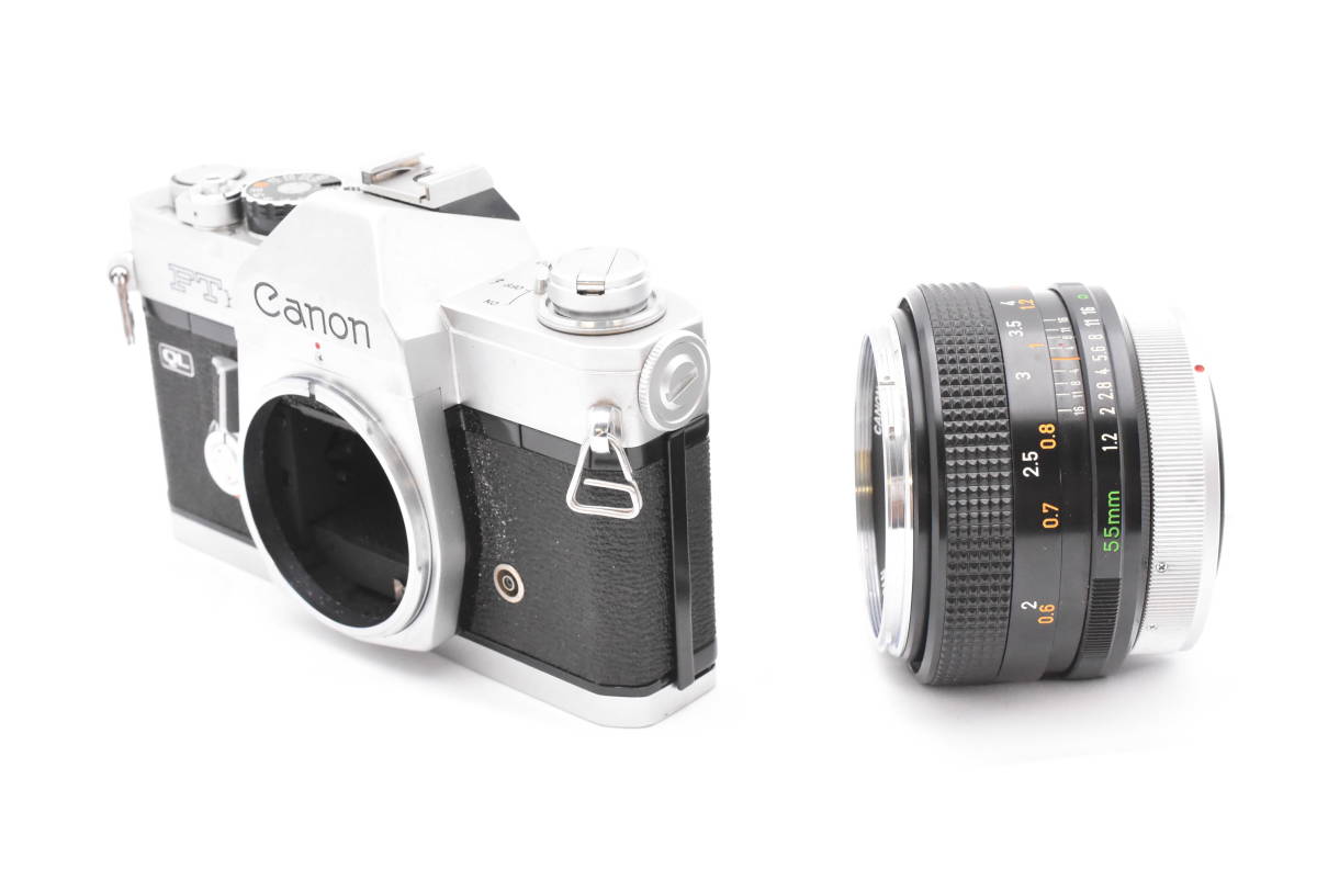【動作未確認】 Canon キヤノン FTb QL シルバー フィルムカメラ + FD 55mm F/1.2 レンズ (t3979)_画像3