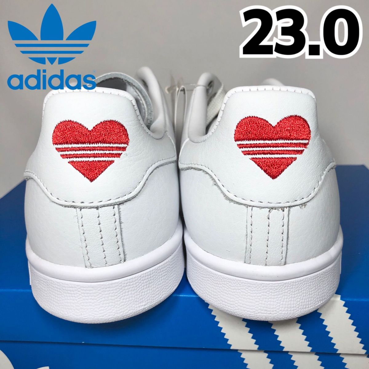 【新品】adidas STAN SMITH アディダス スタンスミス スニーカー レッド ハート ホワイト FV8260 23.0