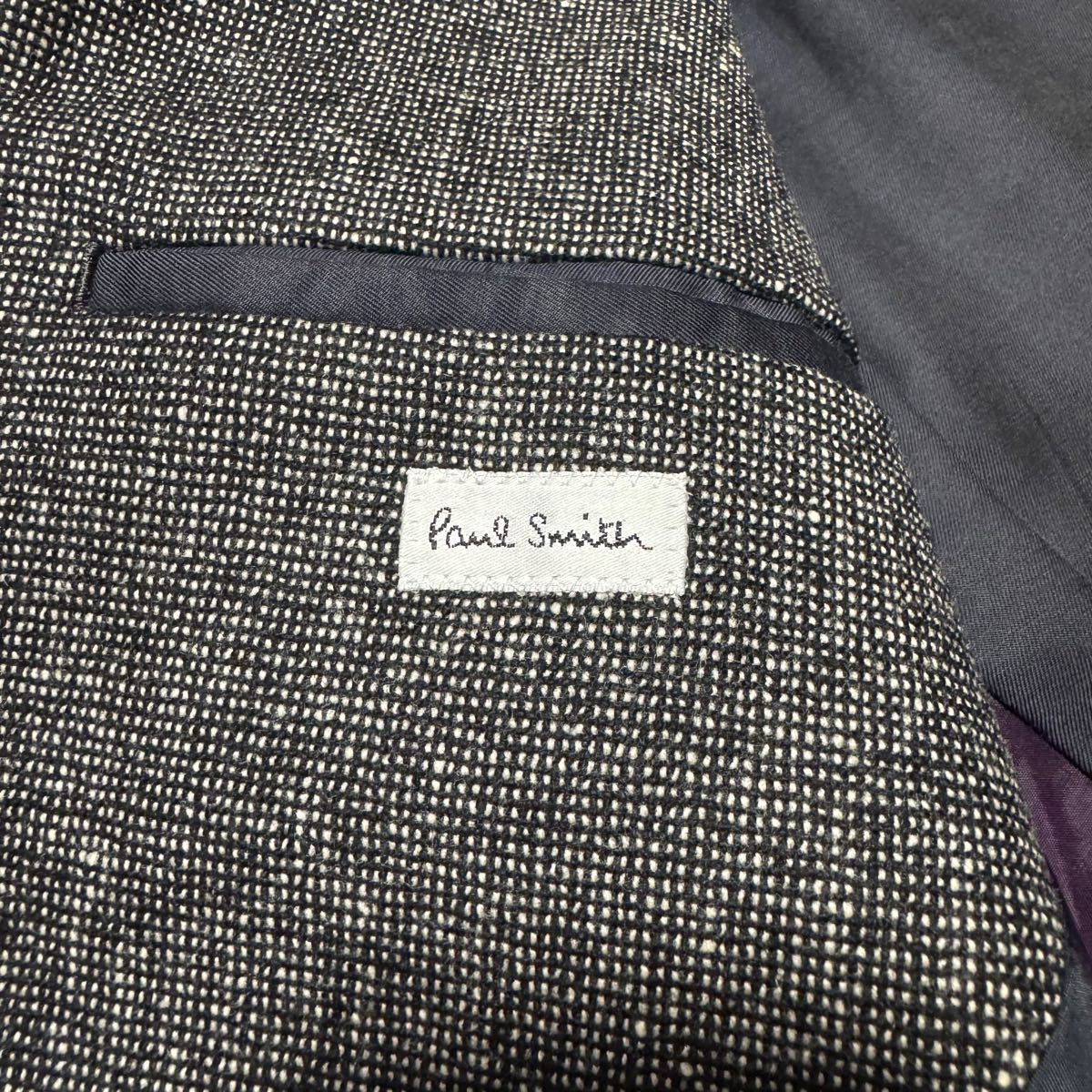 【美品】Paul Smith ポールスミス 1B テーラードジャケット メンズ サイズM グレー系 １つボタン 比翼仕立 日本製