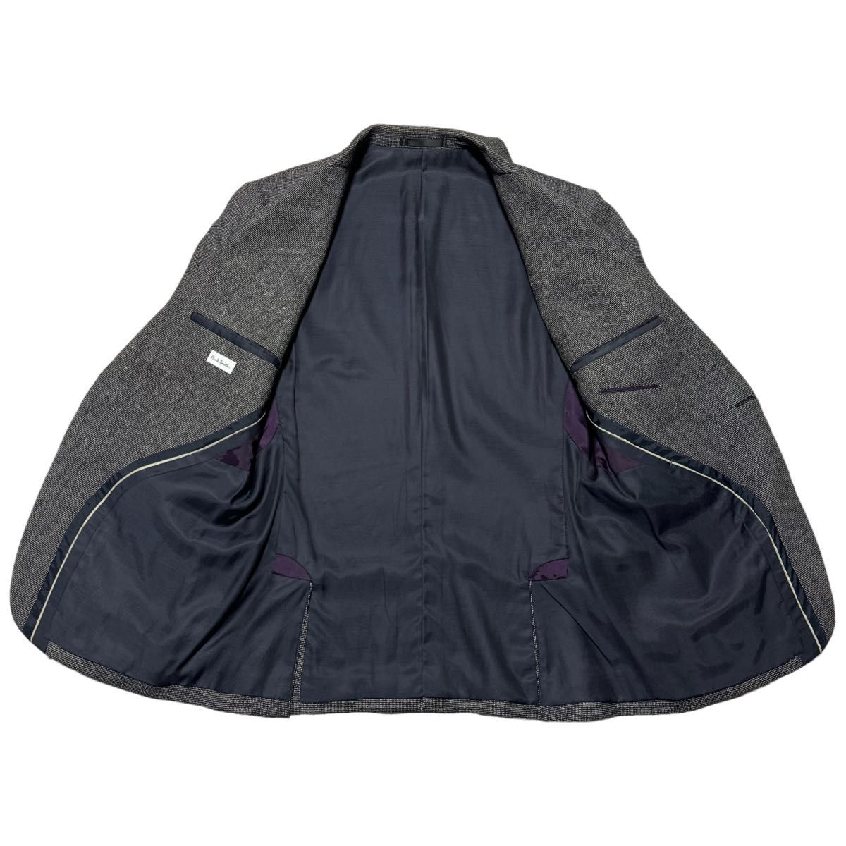 【美品】Paul Smith ポールスミス 1B テーラードジャケット メンズ サイズM グレー系 １つボタン 比翼仕立 日本製