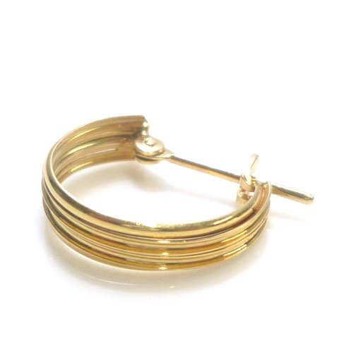 J◇K18 フープピアス 片方 イエローゴールド 18金 リングピアス 輪 yellow gold hoop earrings【ネコポスOK】_画像3