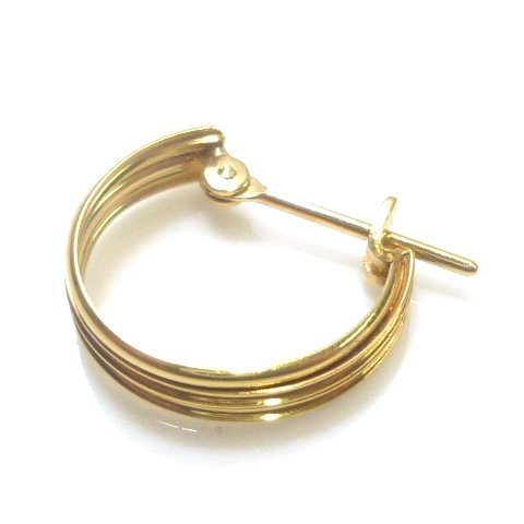 J◇K18 フープピアス 片方 イエローゴールド 18金 リングピアス 輪 yellow gold hoop earrings【ネコポスOK】_画像1