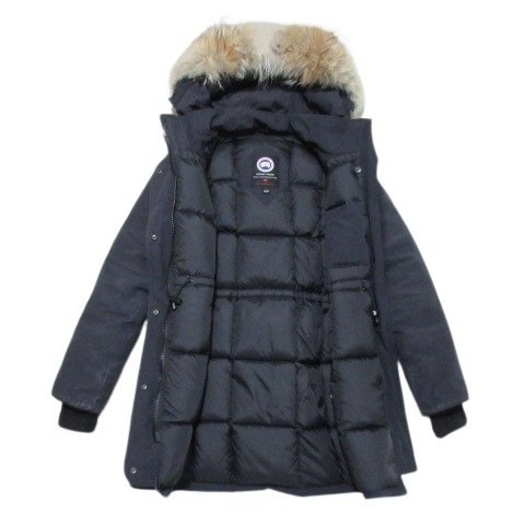 F11◆カナダグース ダウンコート ネイビー 2XS トリリウムパーカー 6550L フード ファー付き ジップアップ Trillium Parka CANADA GOOSE_画像3