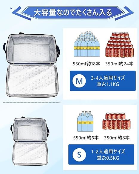 保温バッグ 小型 10L サイズS　保冷バッグ ソフト クーラーボックス 折りたたみ 3層構造 保温 保冷 お弁当 お買い物 海水浴 釣り 通勤_画像6