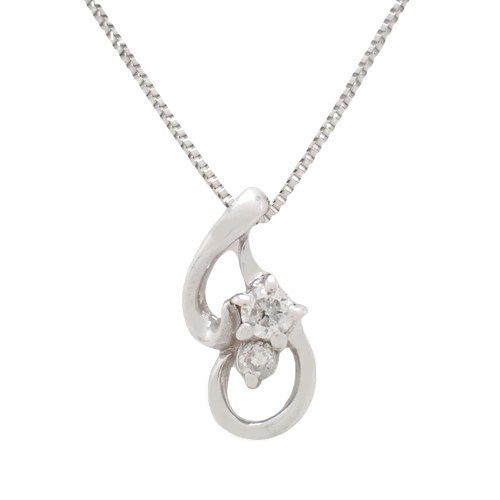 ダイヤモンド ネックレス ネックレス アクセサリー ジュエリー K18 ホワイトゴールド WG シルバー銀 40802067363【中古】【アラモード】
