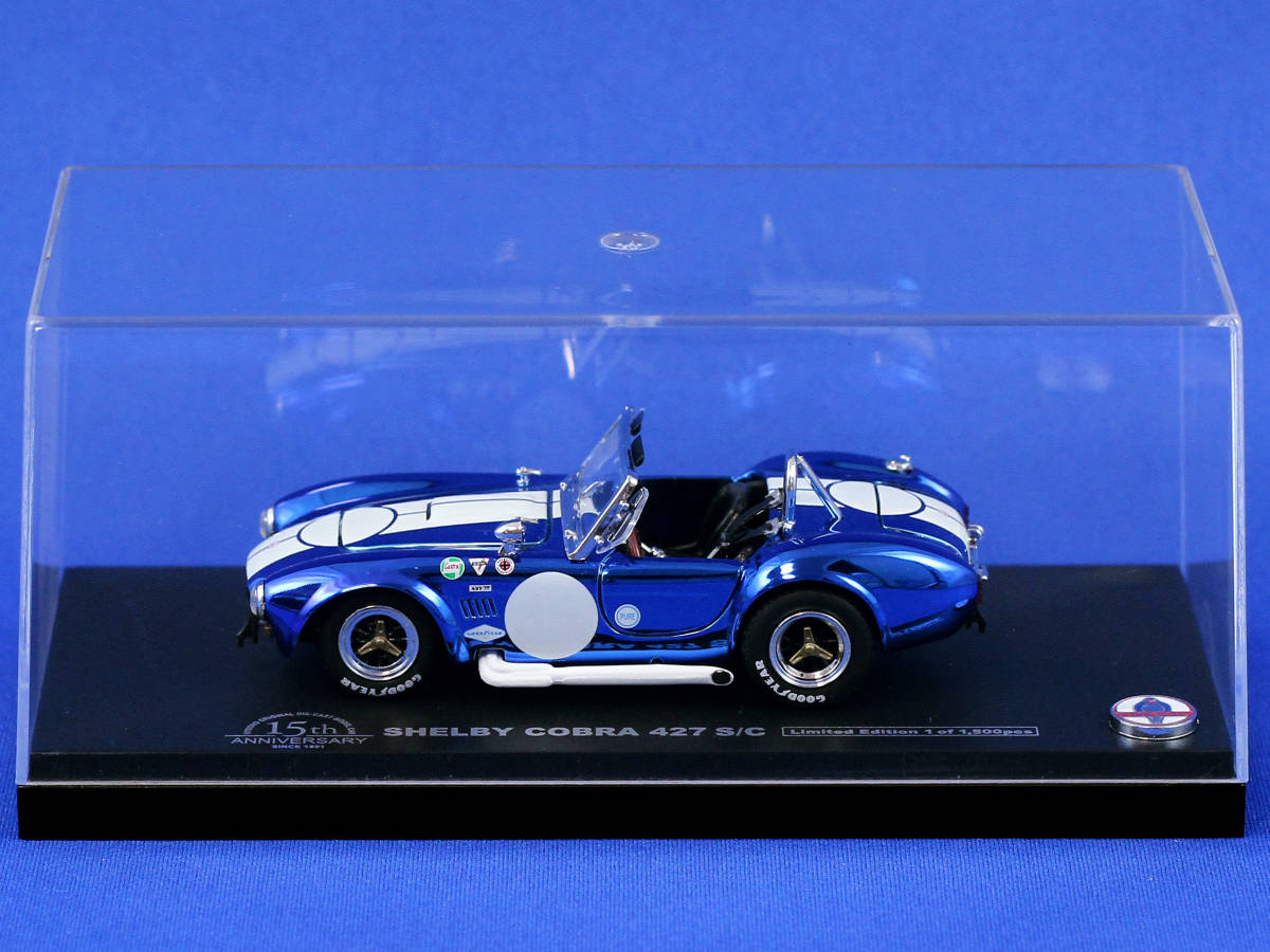  Kyosho 1/43 SHELBY COBRA 427 S/C 15th ANNIVERSARY Limited Edition хром голубой 1500 автомобилей ограниченного выпуска! 03017CBko щетка . рубин KYOSHO