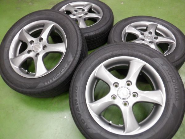 K 送料無料 美品 2021年製 5H114.3 6J+53 ヨコハマ ADVAN デシベル V552 195/65R15 ノア ヴォクシー エスクァイア ステップワゴン アクセラ_画像1