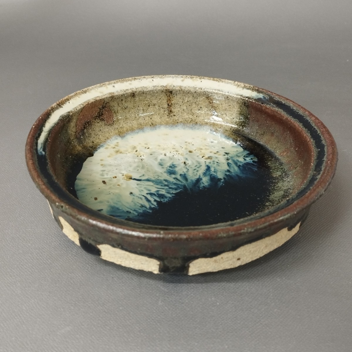 在庫一掃】 1914-5 唐津 名工 浜本洋好 斑唐津片口6寸皿 検 千宗屋 皿