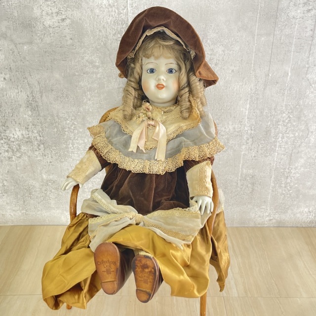ビスクドール レプリカ 【中古】コレクターズドール COLLECTORS Doll CD-112 1980 女の子 アンティーク イス付き 人形 ビンテージ / 55363