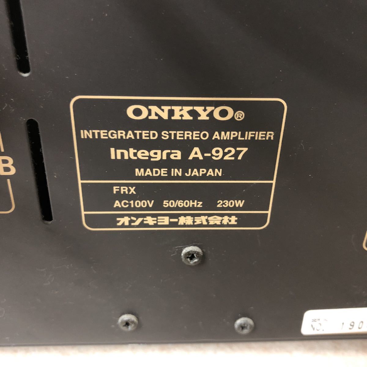 Onkyo ONKYO Integra A-927 pli主放大器美女 原文:オンキヨー ONKYO Integra A-927 プリメインアンプ 美品 