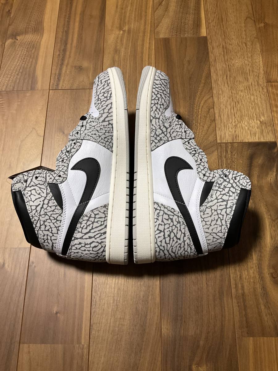 新品即決送料無料 27.5cm AIR JORDAN 1 RETRO HIGH OG WHITE CEMENT ホワイトセメント エレファント ジョーダン1 AJ1 モスリン セイル_画像8