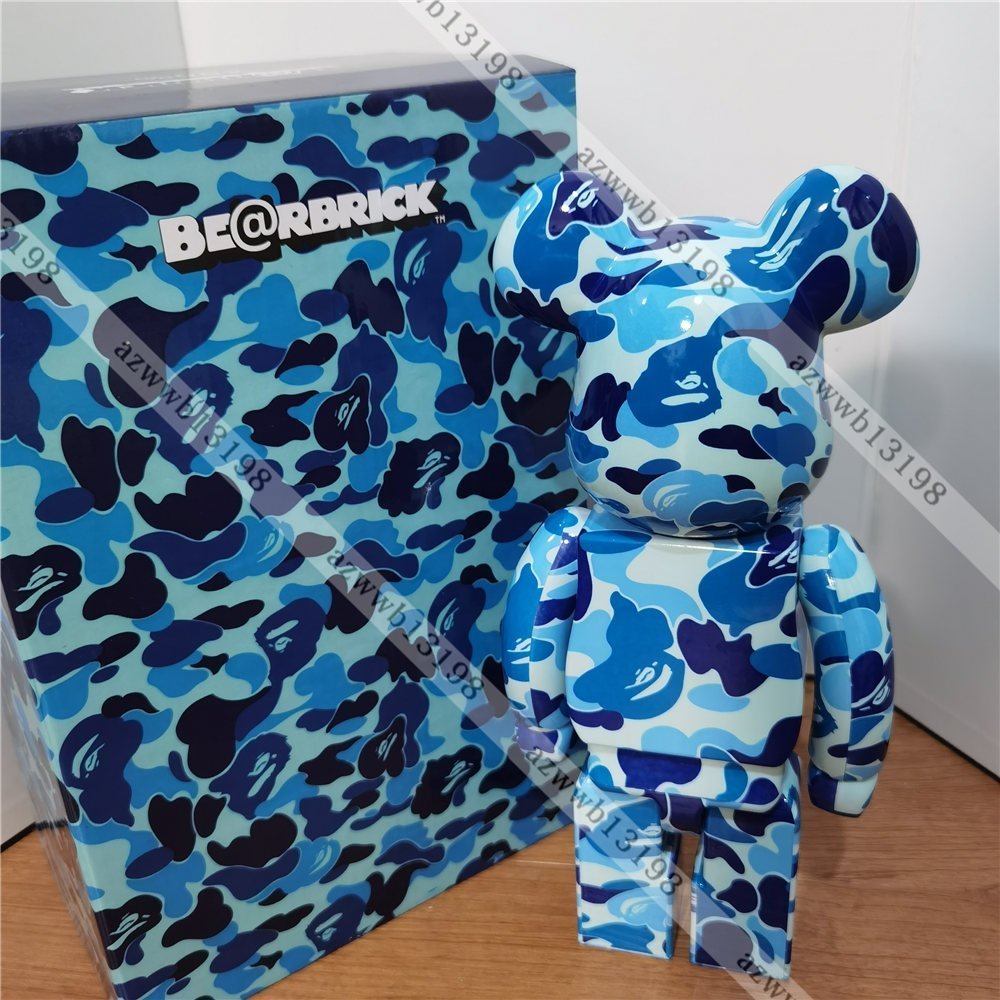 BE@RBRICK BAPE(R) CAMO 400% BLUE コラボ ベアブリック bearbrick MEDICOM TOY コレクション_画像2