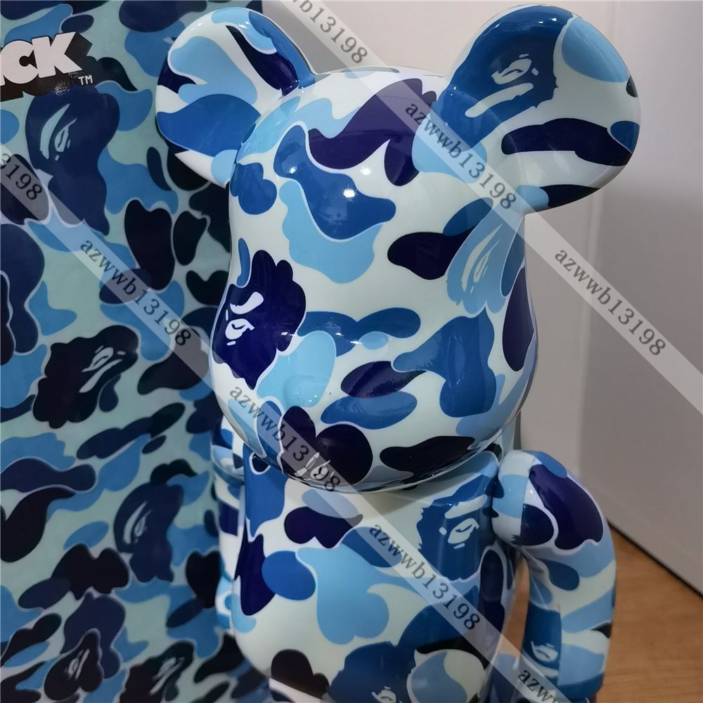 BE@RBRICK BAPE(R) CAMO 400% BLUE コラボ ベアブリック bearbrick MEDICOM TOY コレクション_画像3