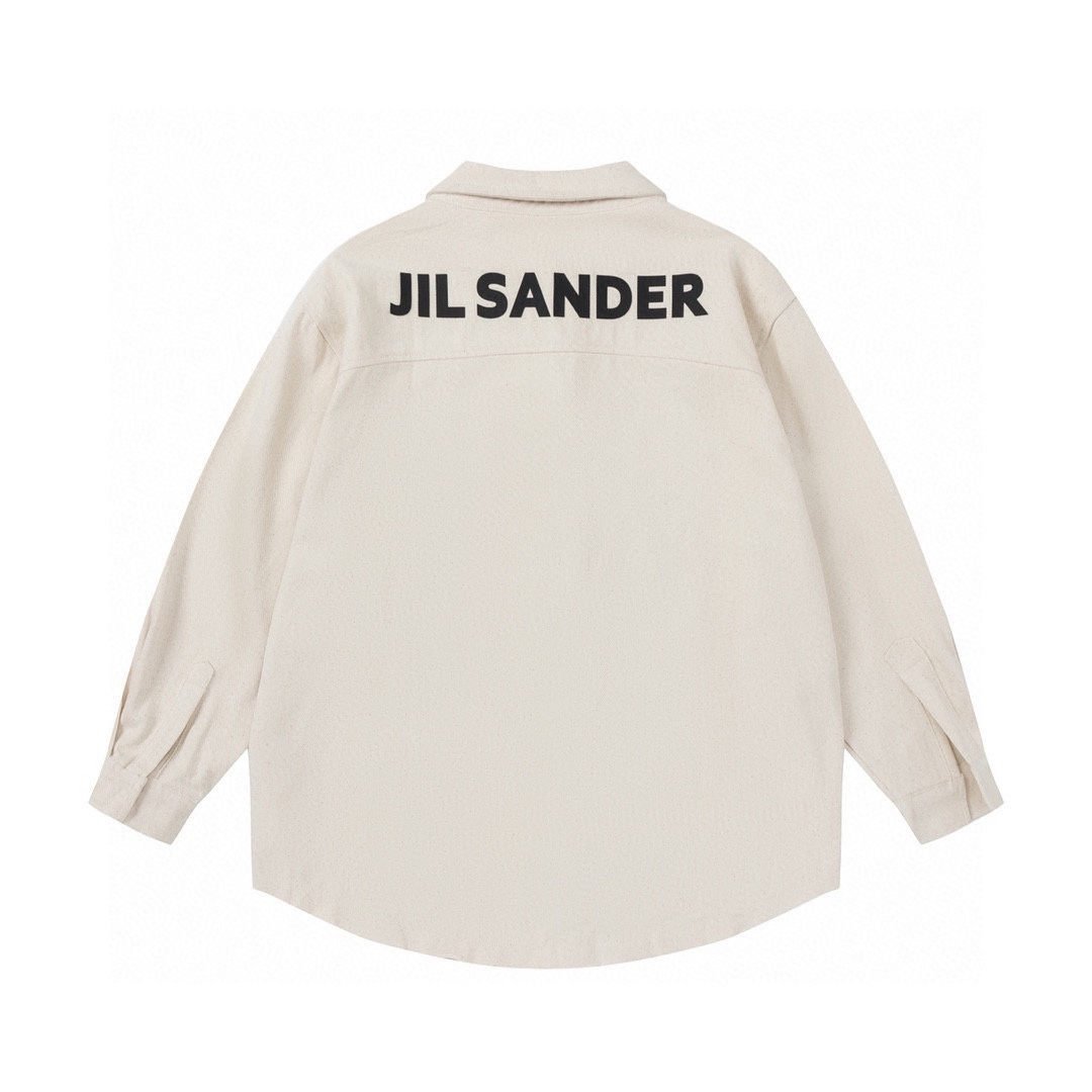 JIL SANDER ジルサンダー バックロゴ シャツ メンズ レディース カジュアル トップス 簡約 アウター Mサイズ_画像3