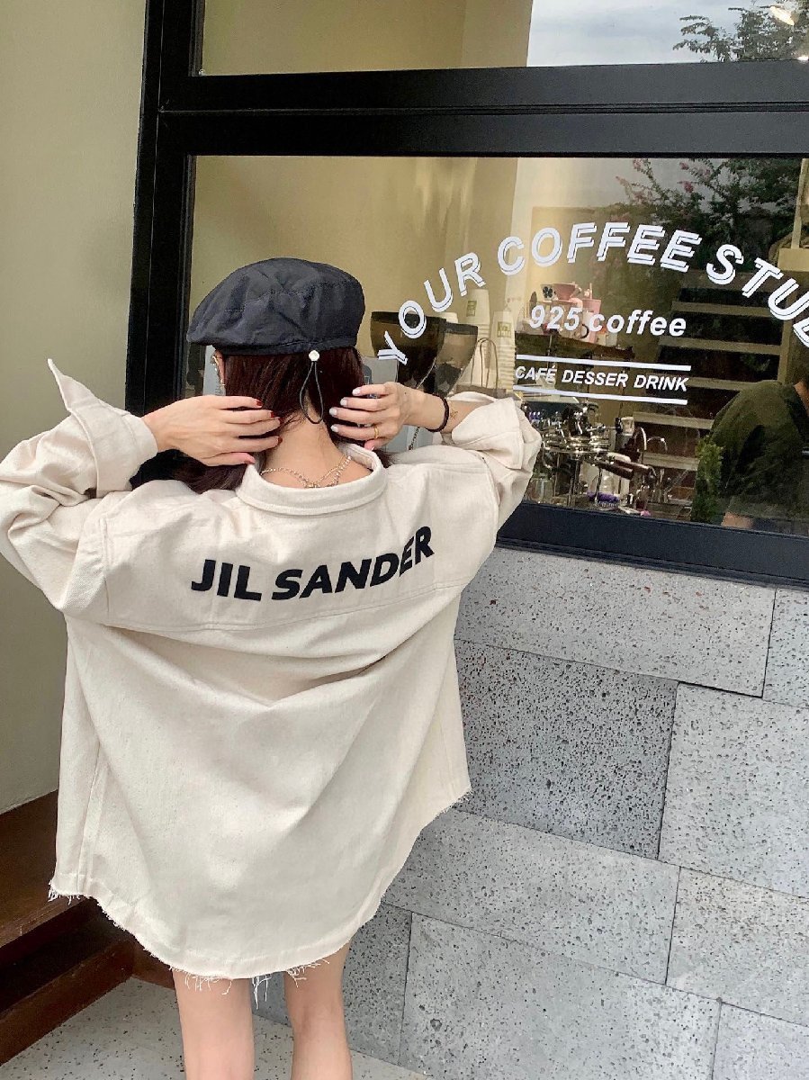 JIL SANDER ジルサンダー バックロゴ シャツ メンズ レディース カジュアル トップス 簡約 アウター Mサイズ_画像7