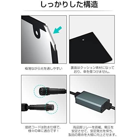 【在庫限り】2枚セット 字光式LEDナンバープレート POOPEE 全面発光 超高輝度 極薄8mm 12V 24V兼用 ledナンバーフレーム 2枚セット_画像5