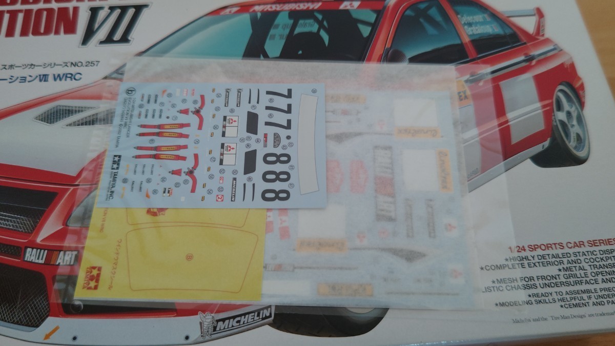 タミヤ 1/24 三菱 ランサーエボリューション VII WRC プラモデル 未組立 ランサー スポーツカーシリーズ　※ステッカー内袋開封済　エボ7_画像3