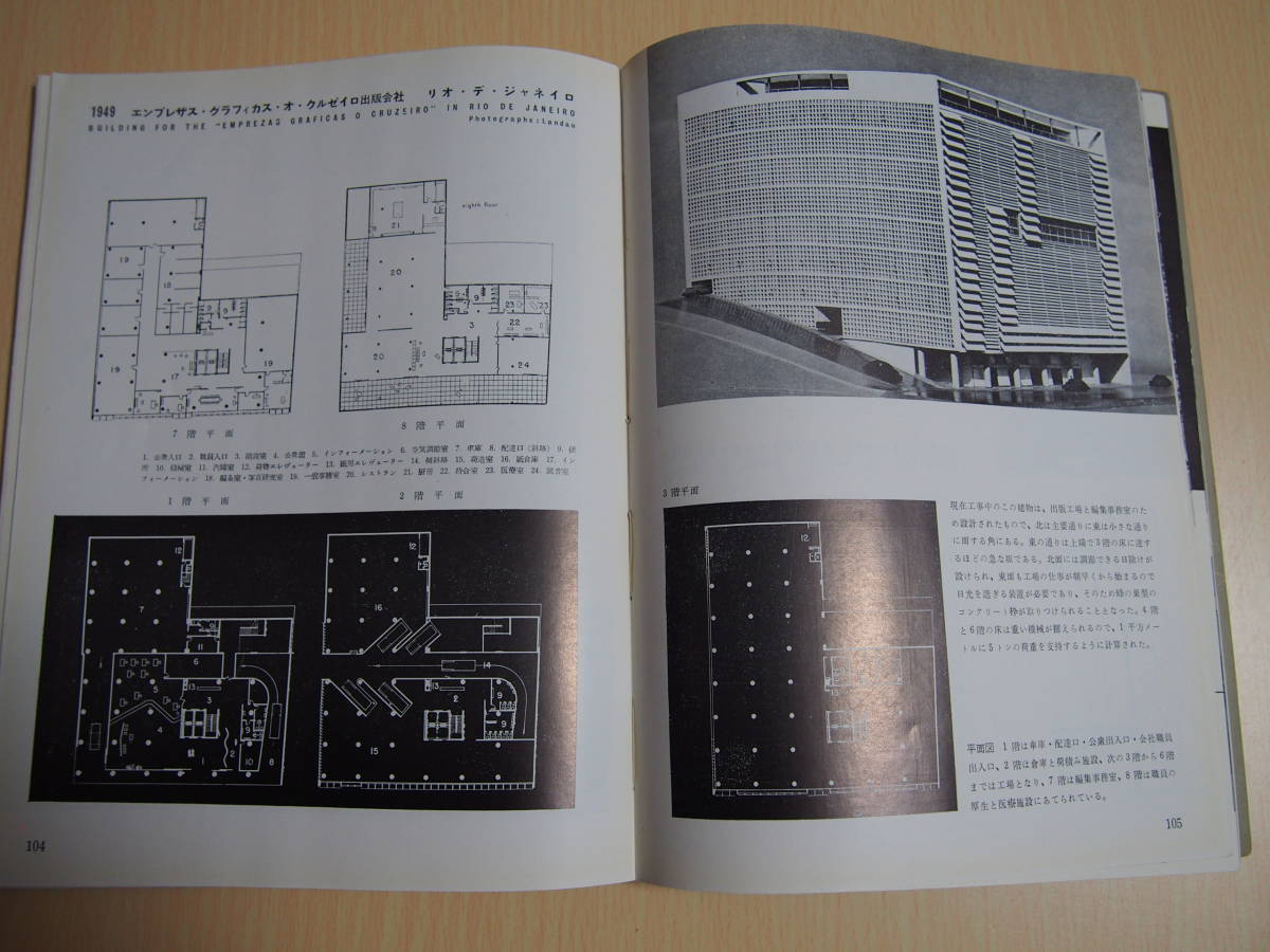 オスカーニィマイヤー作品集　国際建築家選　第3集　国際建築協会　昭和27年5月発行　建築図案　設計図　_画像10