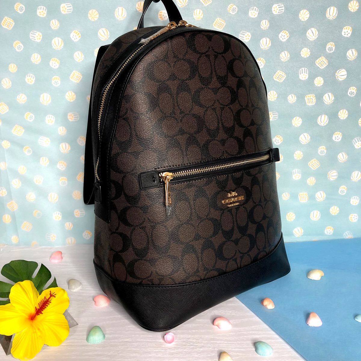 COACH コーチリュック　ブラウン　新品　バックパック　シグネチャー　新作_画像1