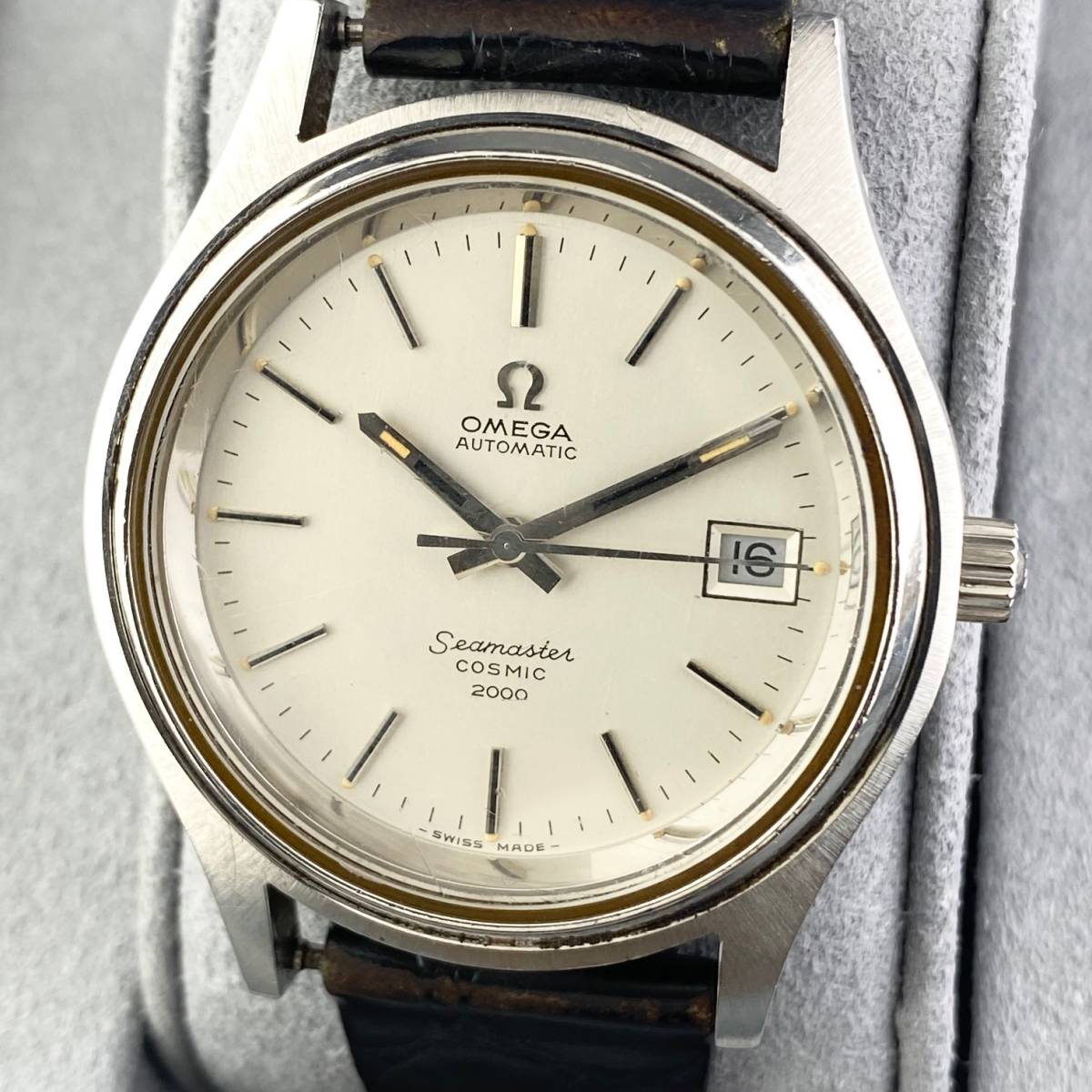 【1円〜】OMEGA オメガ 腕時計 メンズ AT 自動巻 SEAMASTER シーマスター COSMIC コスミック ホワイト文字盤 Wネーム デイト 可動品_画像1