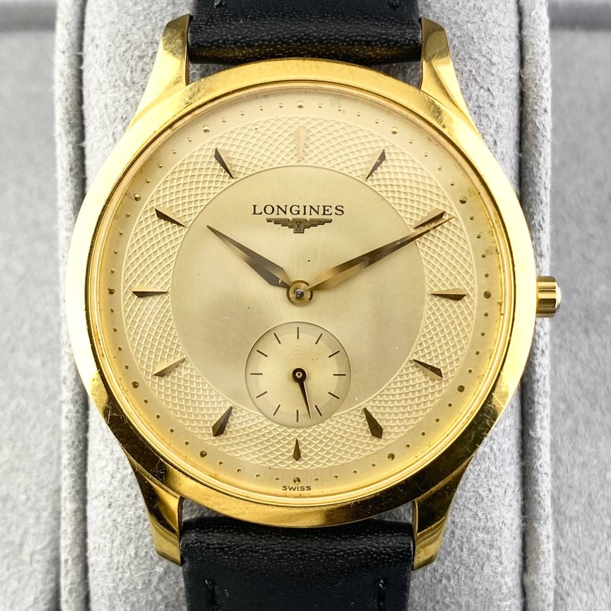 【1円〜】LONGINES ロンジン 腕時計 メンズ グランドクラシック スモセコ L4.706.2 ゴールド文字盤 ラウンドフェイス デイト 可動品_画像8