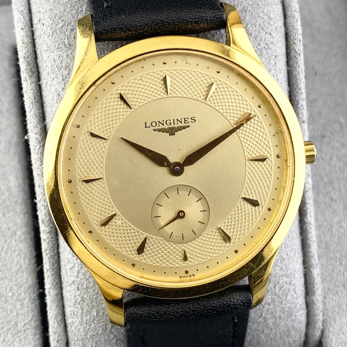 【1円〜】LONGINES ロンジン 腕時計 メンズ グランドクラシック スモセコ L4.706.2 ゴールド文字盤 ラウンドフェイス デイト 可動品_画像4