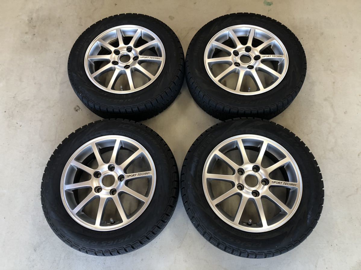 SPORT TECHNIC スポーツテクニック 15インチ スタッドレスタイヤ 4本セット 175/65R15 5.5j PCD112 中古品_画像1