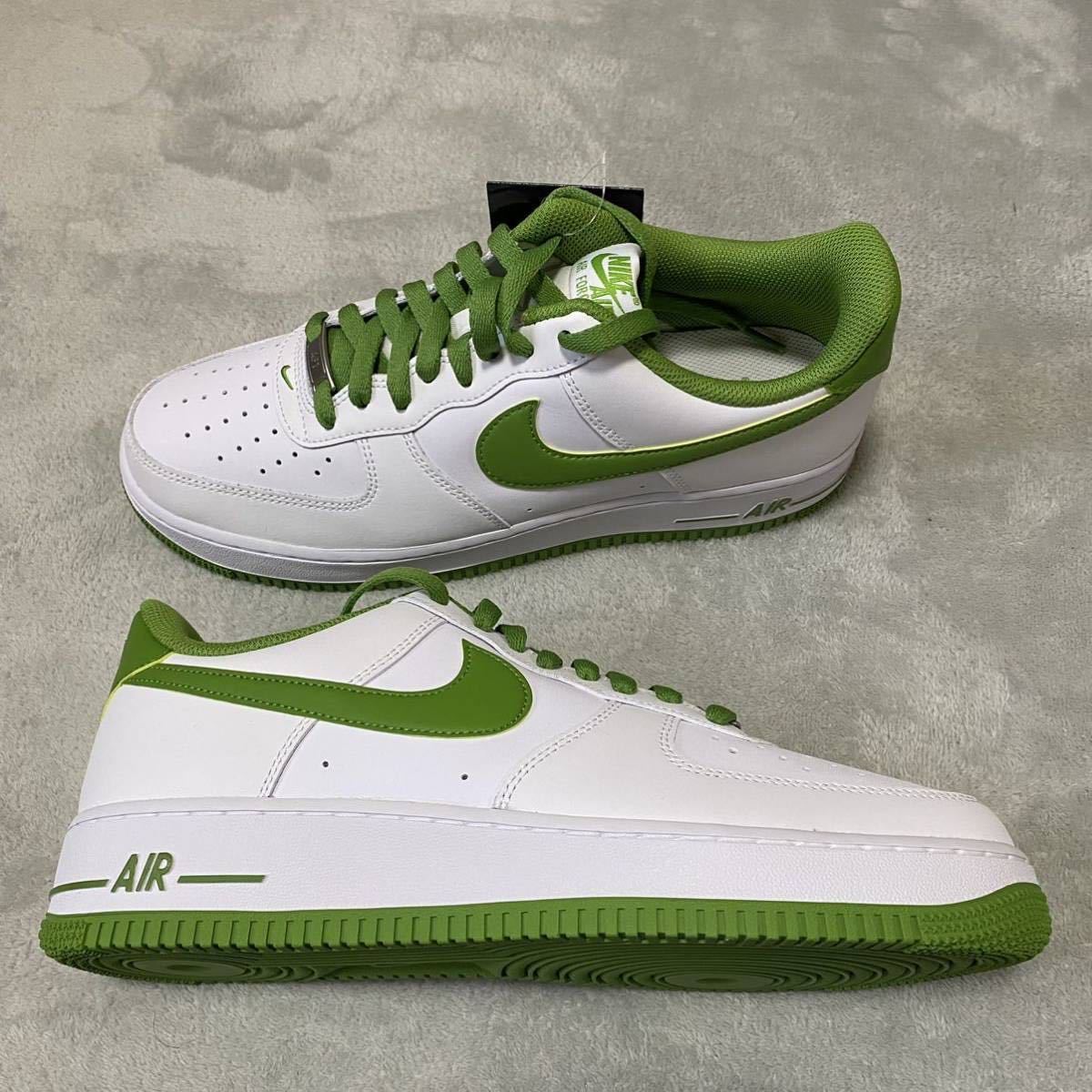 新品 NIKE AIR FORCE 1 '07 ナイキ エアフォース1 '07 ホワイト グリーン 正規品 27.5 US9.5 黒タグ付き 箱無し メンズ スニーカー_画像2