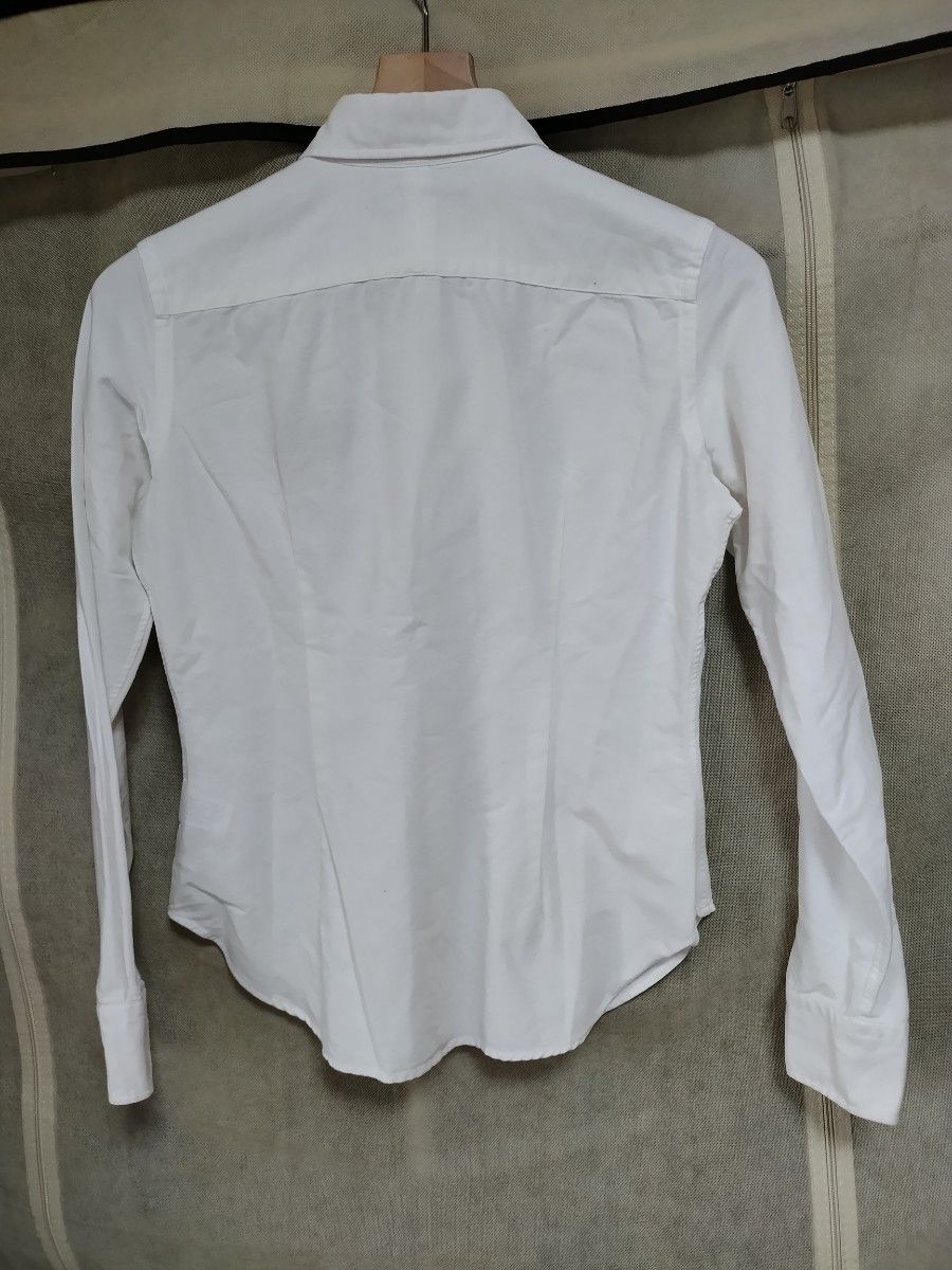POLO RALPH LAUREN ポロラルフローレン Ladiesシャツ長袖7号 サイズSかM位 色ホワイト