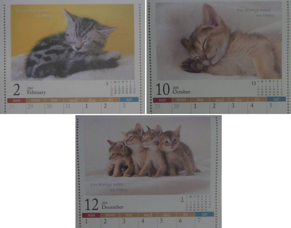 【1冊:2024年:壁掛け カレンダー:可愛い 子猫・猫】★A4 30x21cm：ねこ ネコ 仔猫★暦・こよみ：12面タイプ_画像10