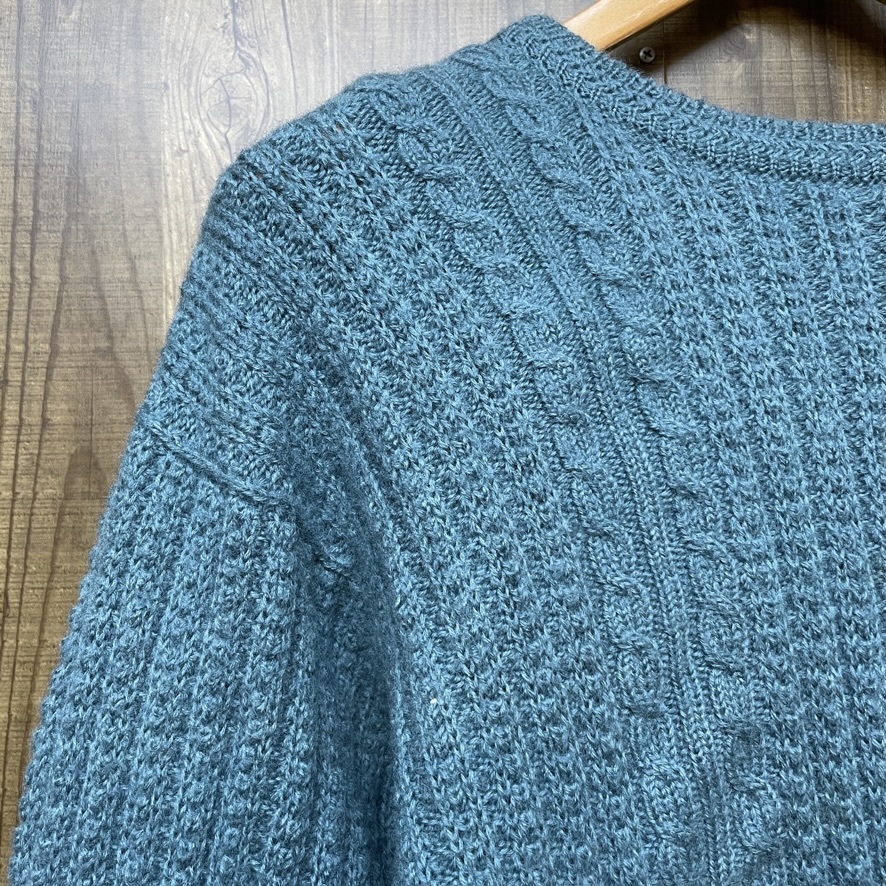  Yves Saint-Laurent knitted sweater men's L Vintage light blue blue 