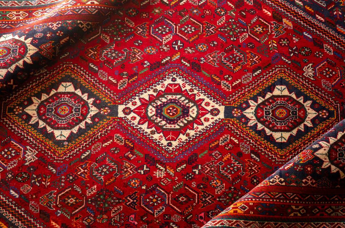￥85,000→￥45,000 スペシャル価格 305×206cm 手織り 絨毯 カーペット ヴィンテージ ラグ ペルシャ絨毯_画像1