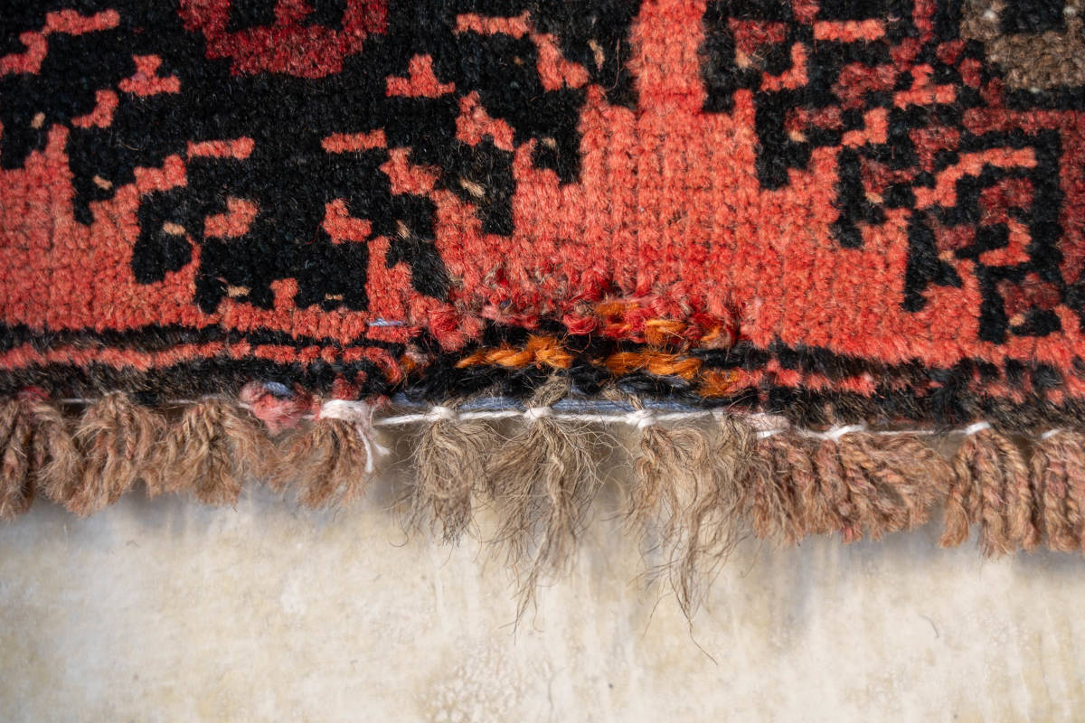 ￥82,000→￥43,000 スペシャル価格 275×200cm 手織り 絨毯 カーペット ヴィンテージ ラグ ペルシャ絨毯_画像9
