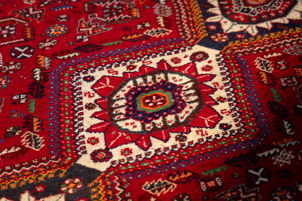 ￥85,000→￥45,000 スペシャル価格 305×206cm 手織り 絨毯 カーペット ヴィンテージ ラグ ペルシャ絨毯_画像3