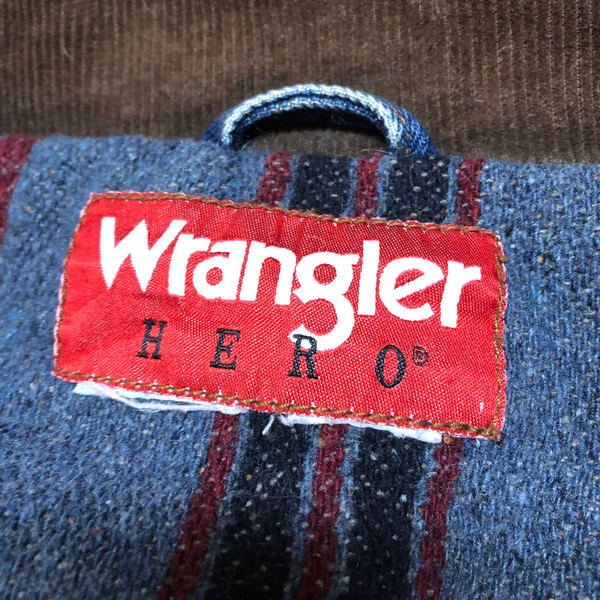 Wrangler HERO /ラングラー メンズ デニムジャケット Gジャン 襟コーデュロイ アウター アメカジ 古着の画像3