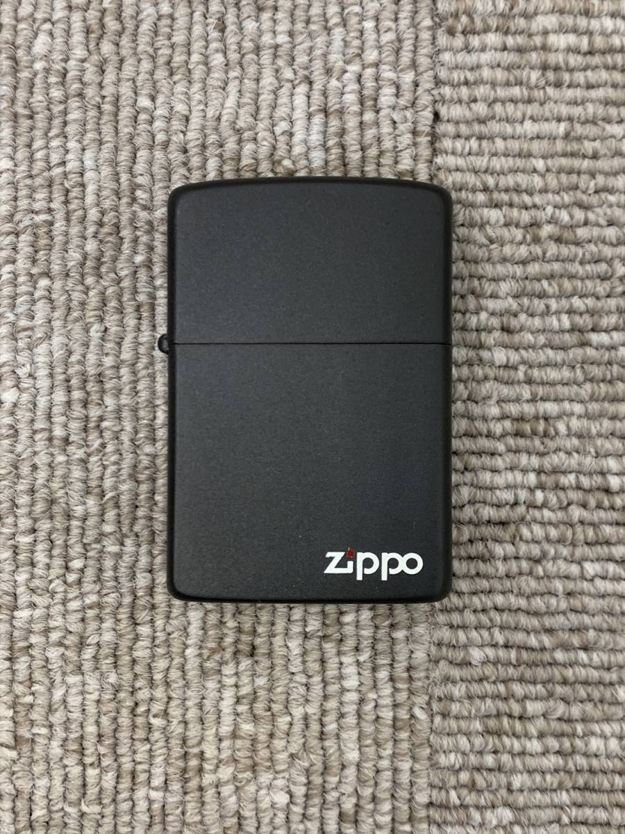 【RSA-1234】1円～ ZIPPO ジッポ ライター 喫煙具 喫煙グッズ 煙草 シガー MODEL#218 REGULAR BLACK MATTE 火花確認済 着火未確認_画像3