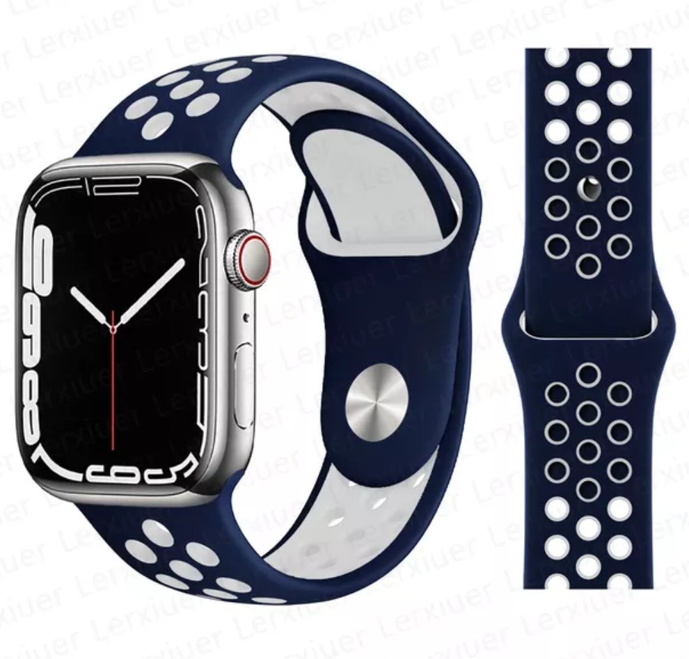Apple Watch スポーツ バンド 42/44mm ネイビー/ホワイト|Yahoo
