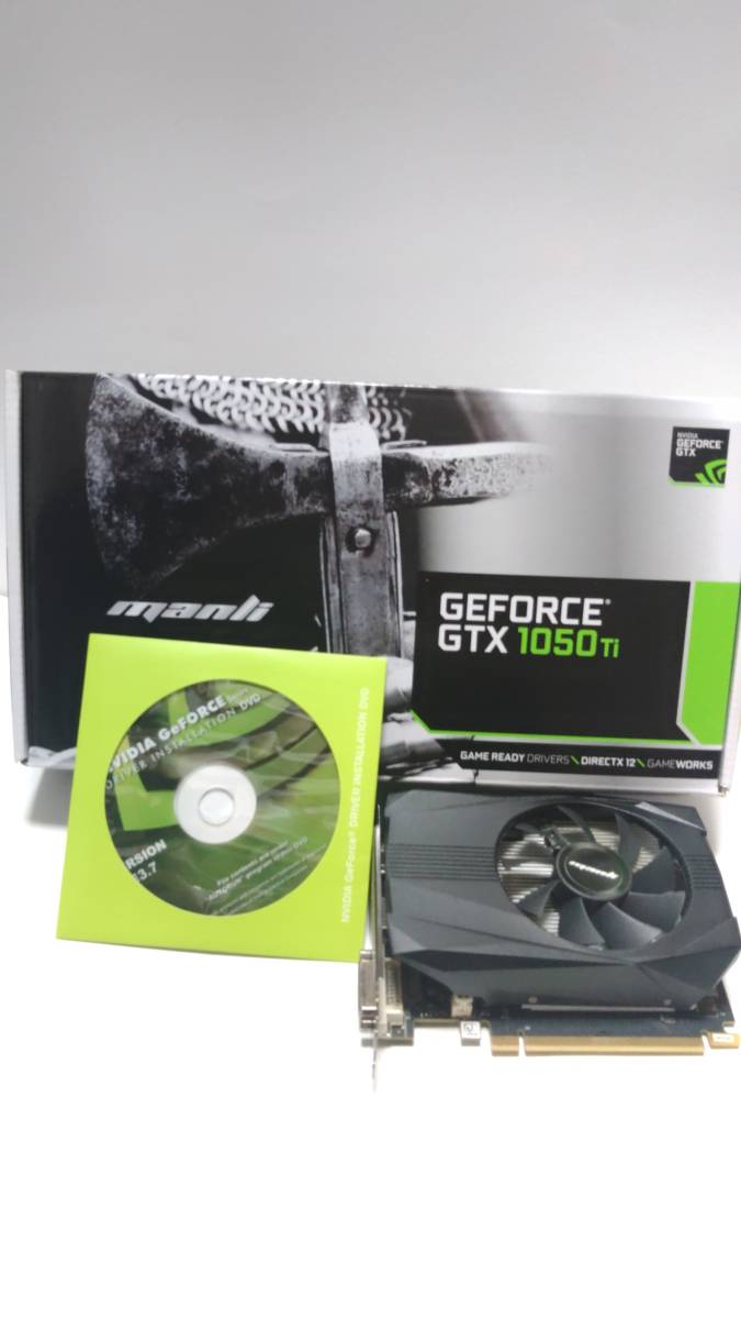 Manli GeForce GTX1050Ti GDDR5 4GB 動作確認済み 補助電源不要 グラフィックボード 元箱あり 送料無料_画像1