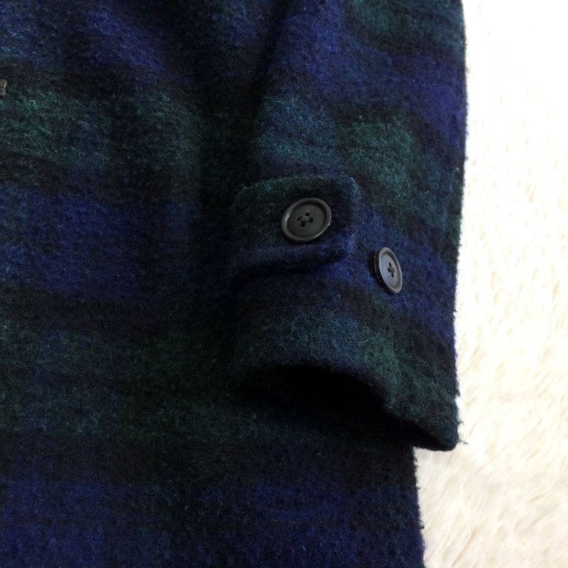 秋冬 HARRIS TWEED ハリスツイード BLUE WORK ブルーワーク メンズ 紳士 カジュアル アウター ダッフルコート サイズ 2 実寸L位_画像4