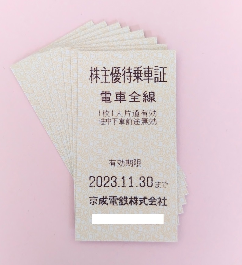 ★速達送料無料★即決★ 京成電鉄 株主優待乗車証 8枚セット_画像1