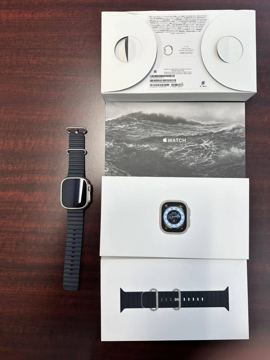 Apple Watch Ultra GPS＋Cellularモデル 49mmチタニウムケースとミッドナイトオーシャンバンド MQFK3J/A_画像3