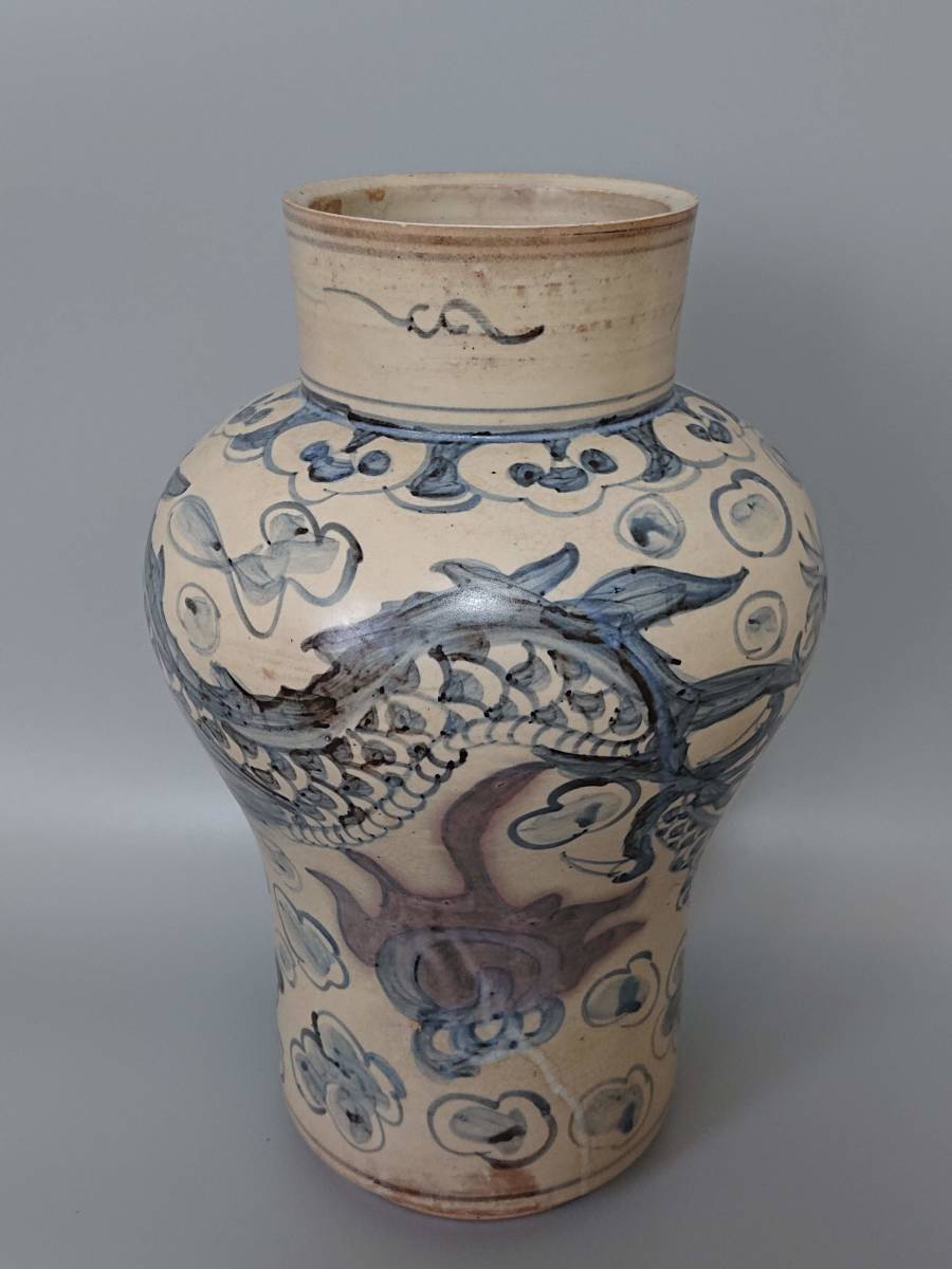 李朝 朝鮮美術 時代物青磁 古美術骨董品 酒器?花入 H29.5cm Yahoo!オークション - 李朝 龍文大壺 (検)青花 白磁 朝鮮美術
