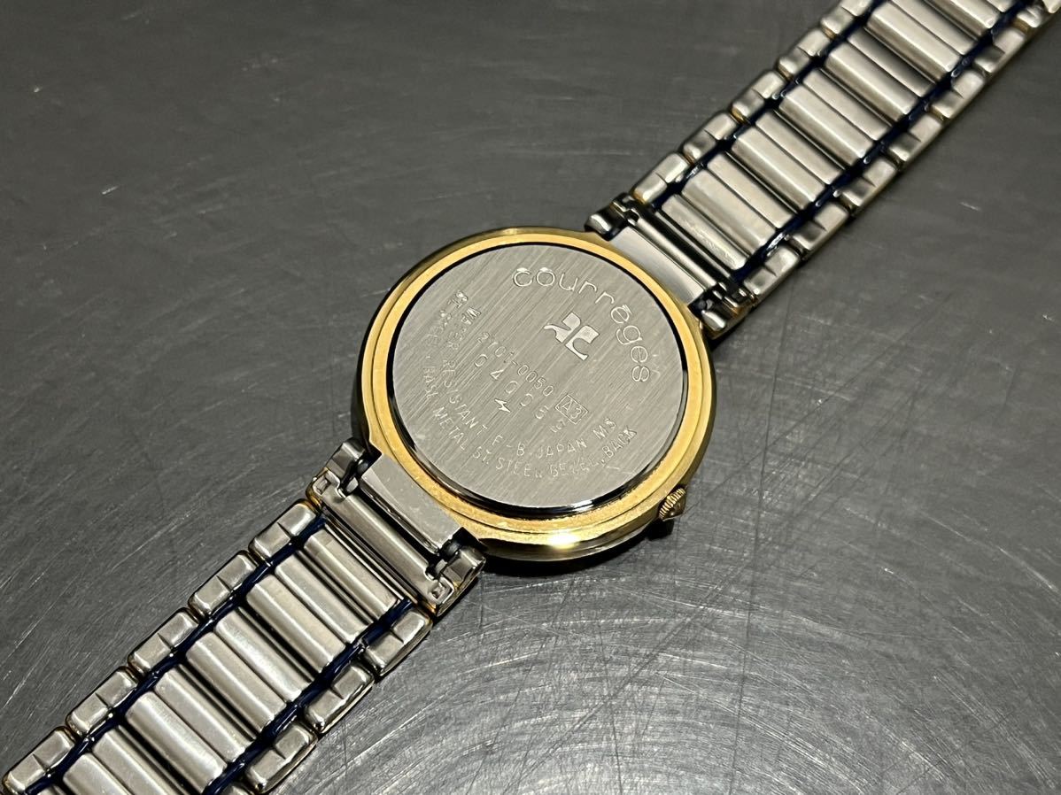 D(1102k14) courreges クレージュ 2Y01-0050 レディース 腕時計 ブルー シルバー ゴールド_画像3