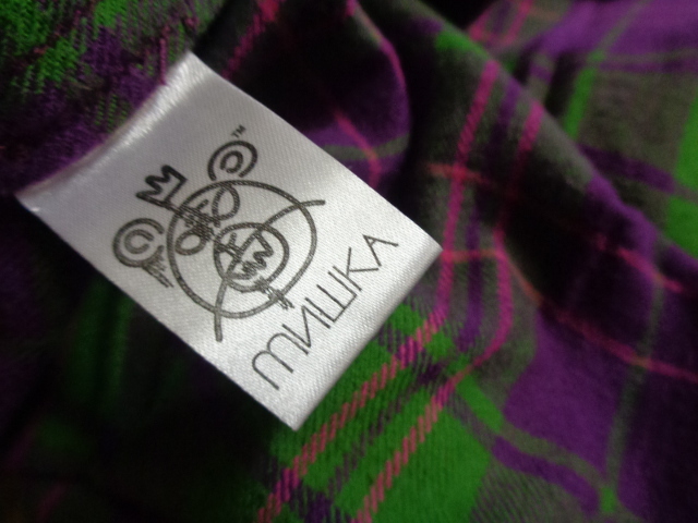 MISHKA MNWKA ミシカ S グリーン パープル系 チェック ワーク ネルシャツ _画像7