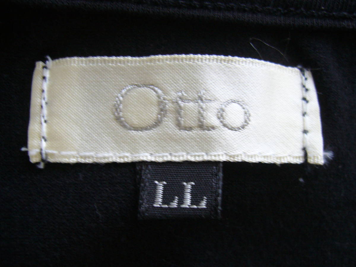 421-77♀:Otto　オットー　カットソー　ワンピース　長袖　サイズ.LL　色.黒　オットージャパーン㈱　ハート形釦_画像9