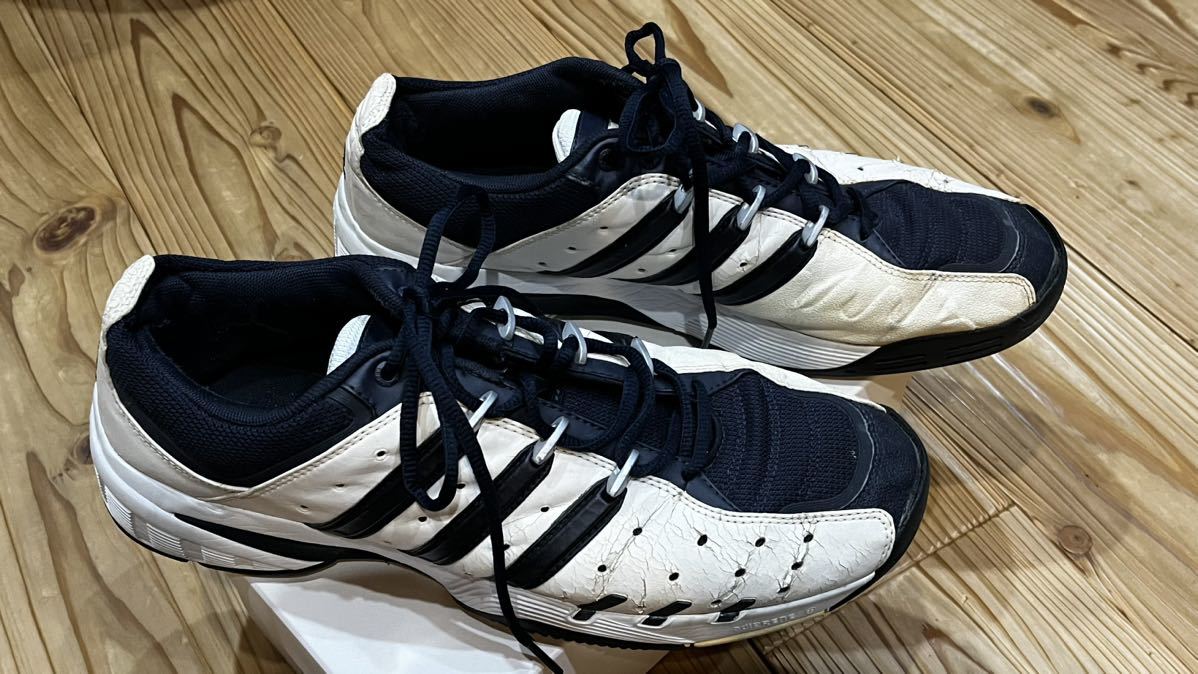 アディタス　オムニ　クレー　テニスシューズ　メンズ　29cm 白／青　adidas USED _画像4